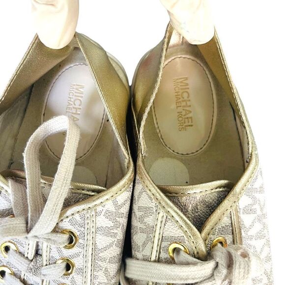 WOMENS MICHAEL Michael Kors Kristy Slide Heel Cap Espadrille Sneakers Vanilla Go - Picture 8 of 9